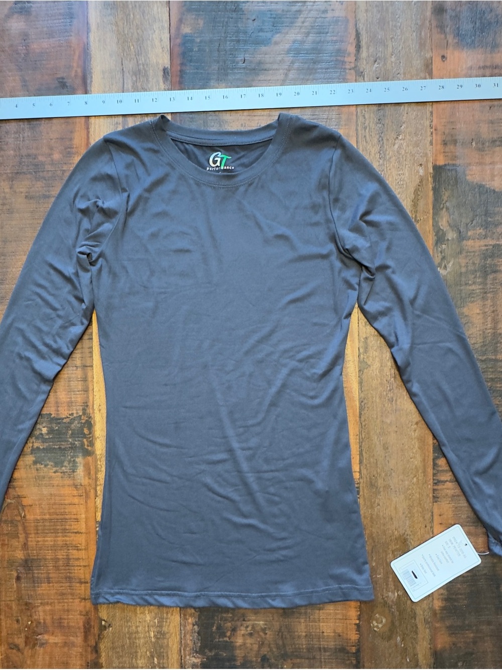 Scrub Shirt Long-Sleeve Crew Neck - Gray S